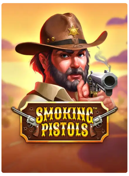 smoking-pistols-machine-à-sous-boomig-game-lettres-jaunes-lettrage-cowboy
