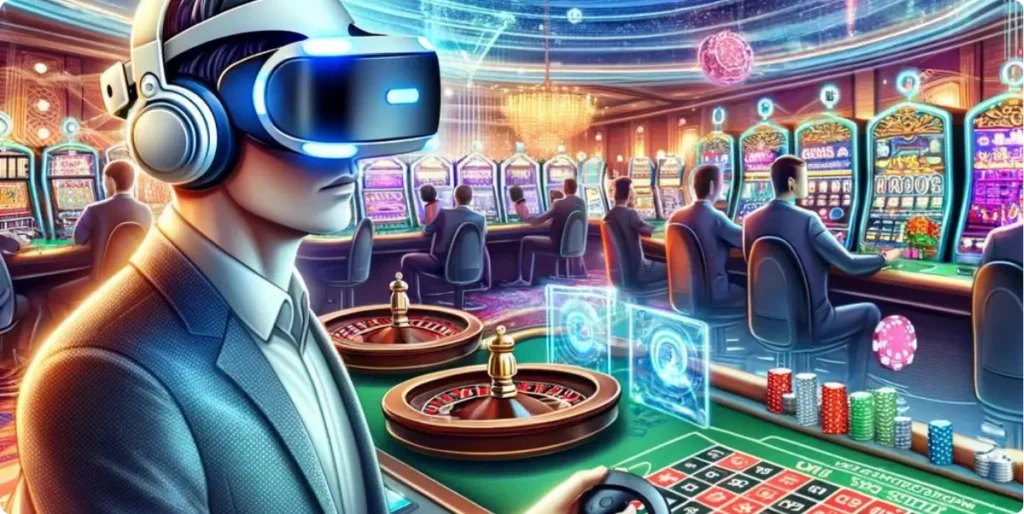 l'avenir-du-jeu-en-ligne-homme-avec salle-de-casino-masque-virtuel